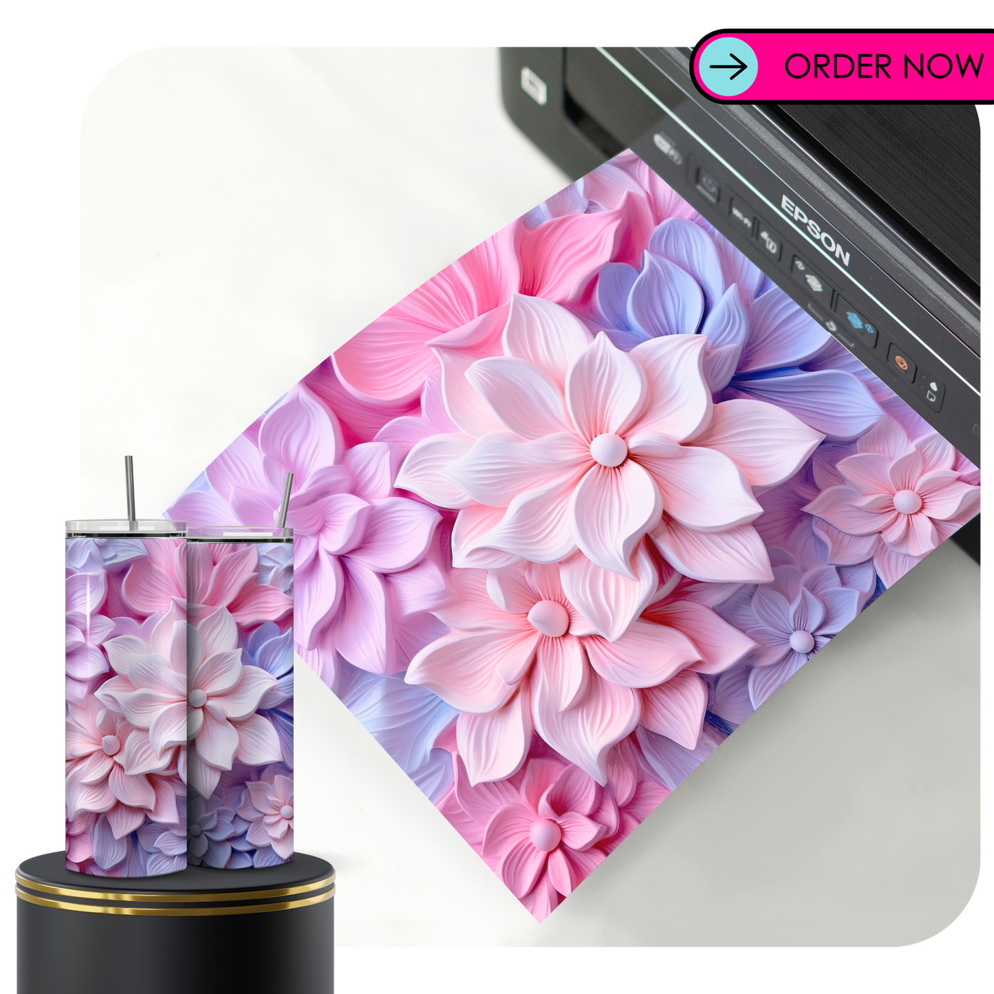 Transferencias de sublimación 3D ST37 para vasos de 20 oz