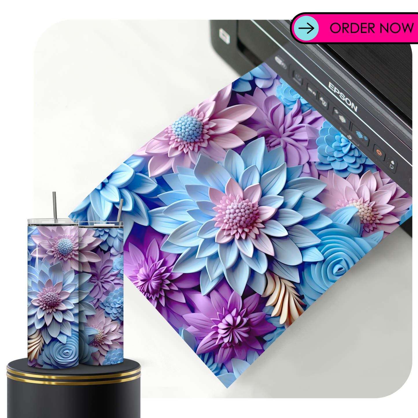 Transferencias de sublimación 3D ST38 para vasos de 20 oz