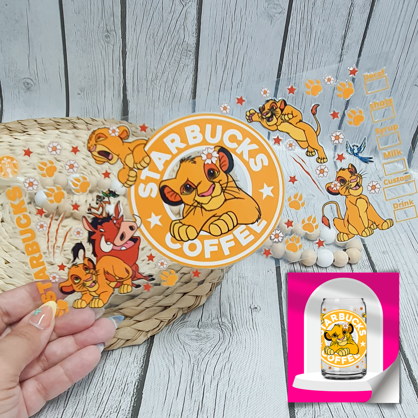 UV05 / Lion baby 16 oz UV DTF Cup Wrap