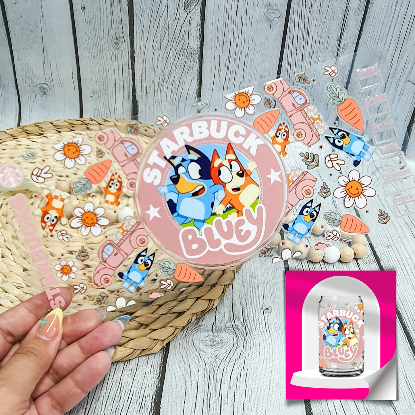 UV10 / Summer Blue 16oz UVDTF Cup Wrap