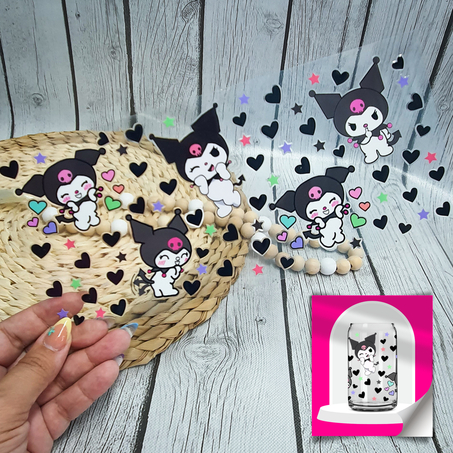 UV04 / Alien hearts 16 oz UV DTF Cup Wrap