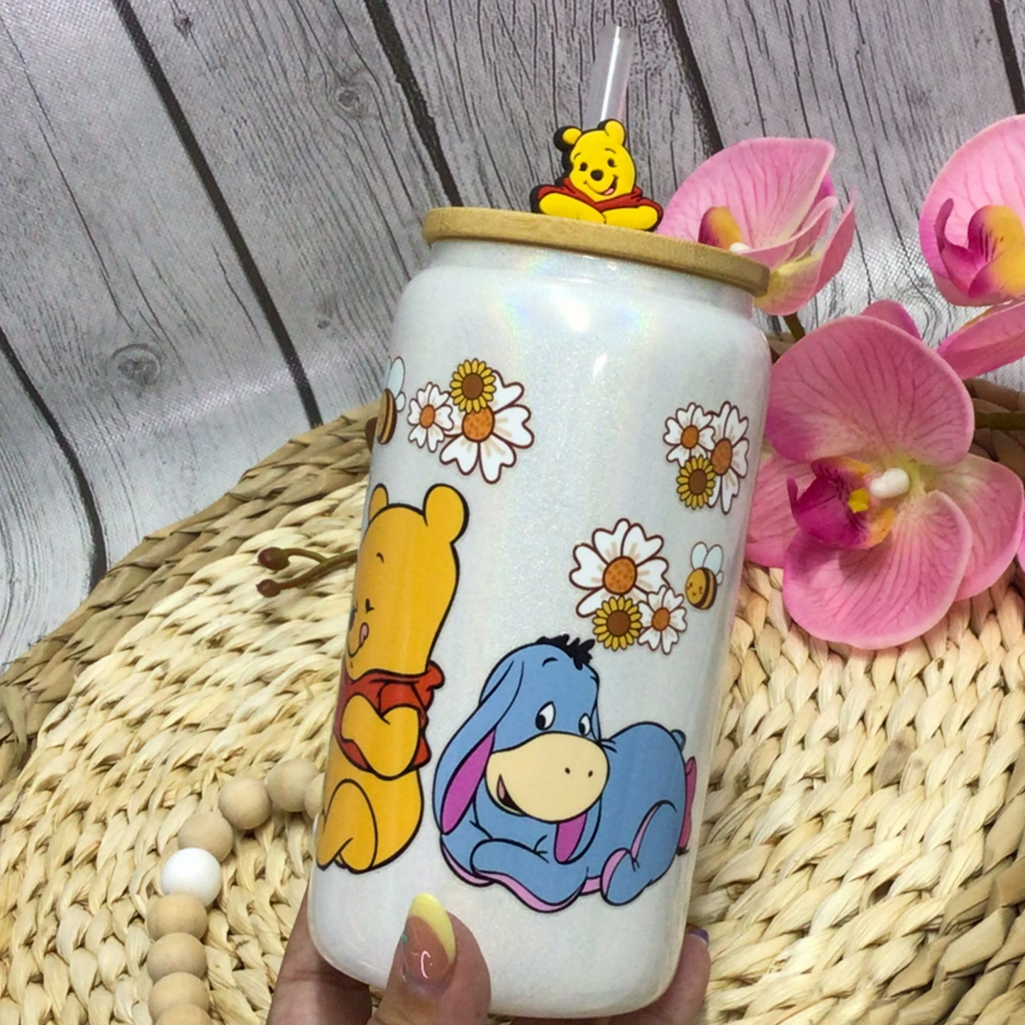 Bear Besties 16oz Glass Can