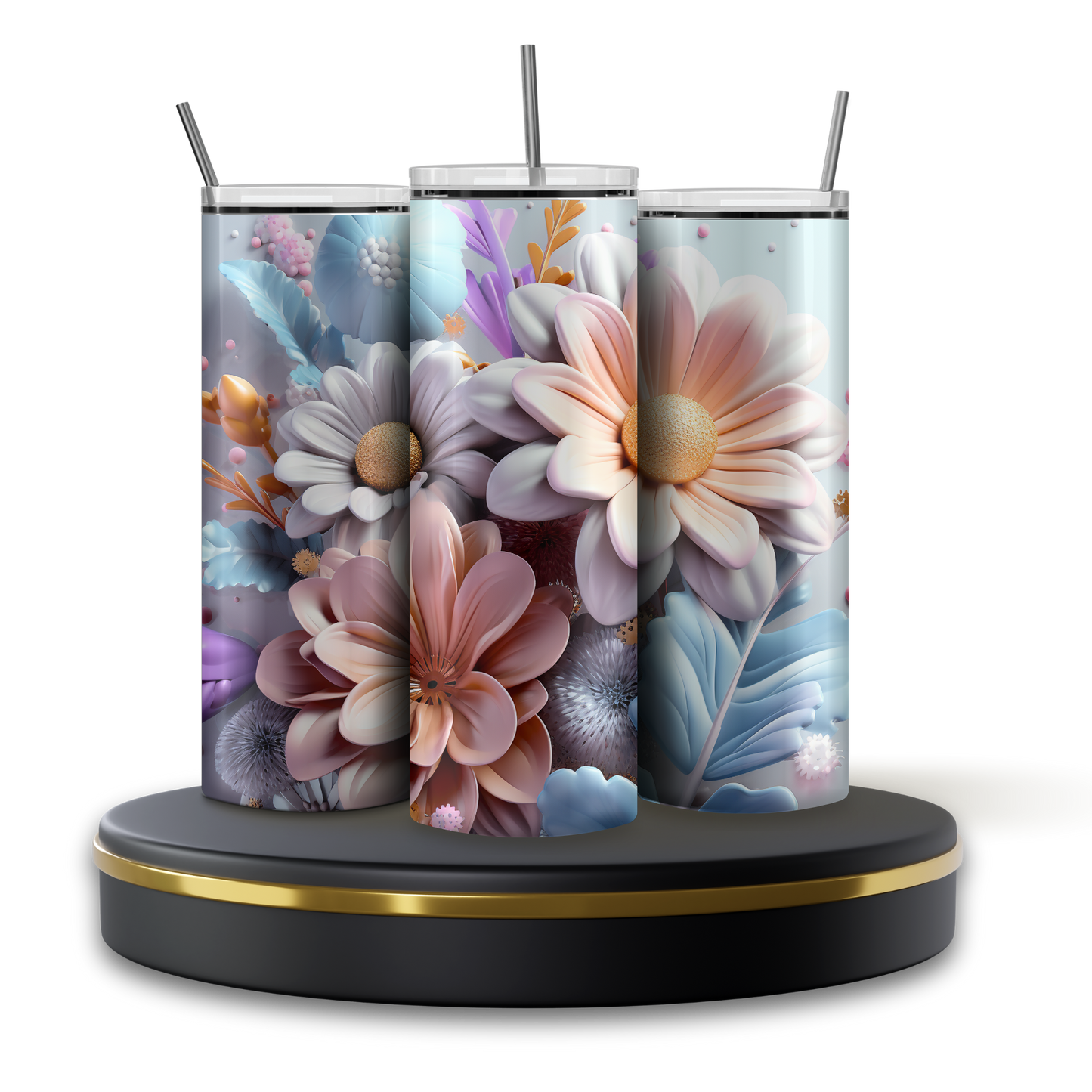 Vaso 3D flores dulces