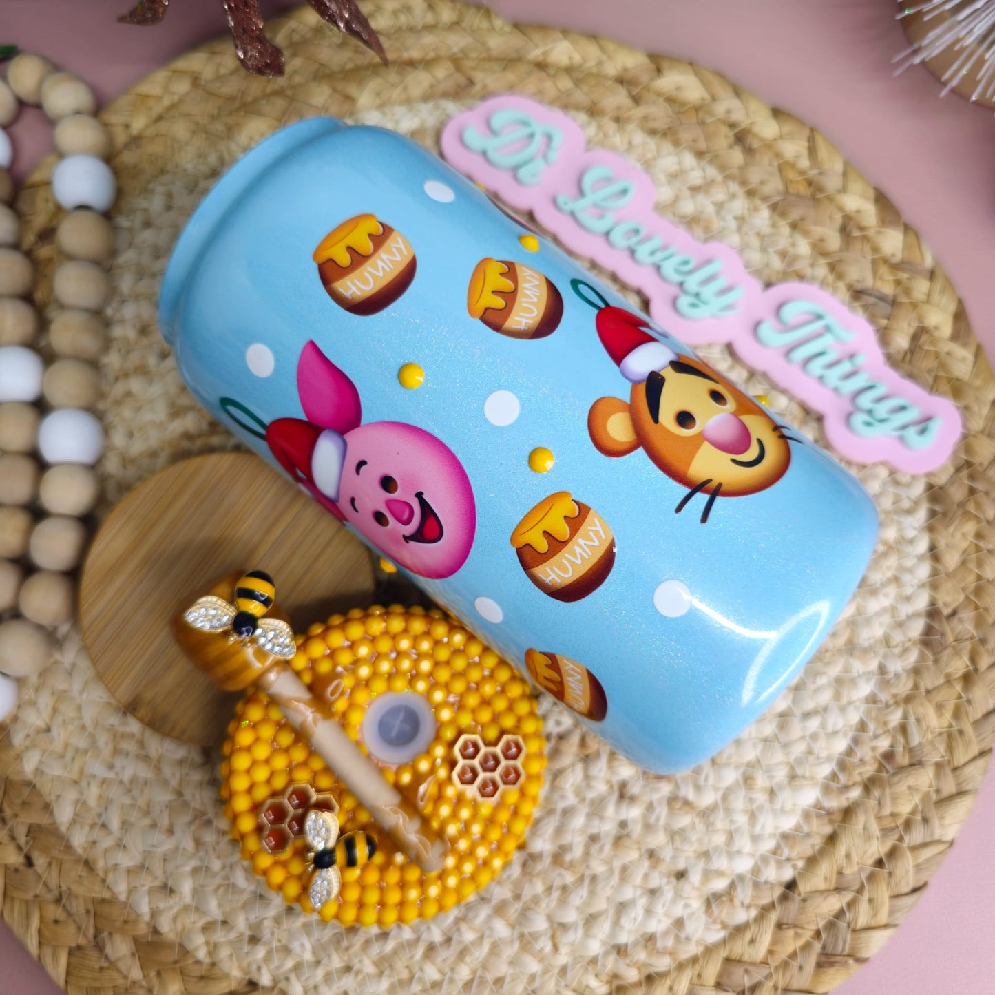 Lata de vidrio Christmas Bear Friends