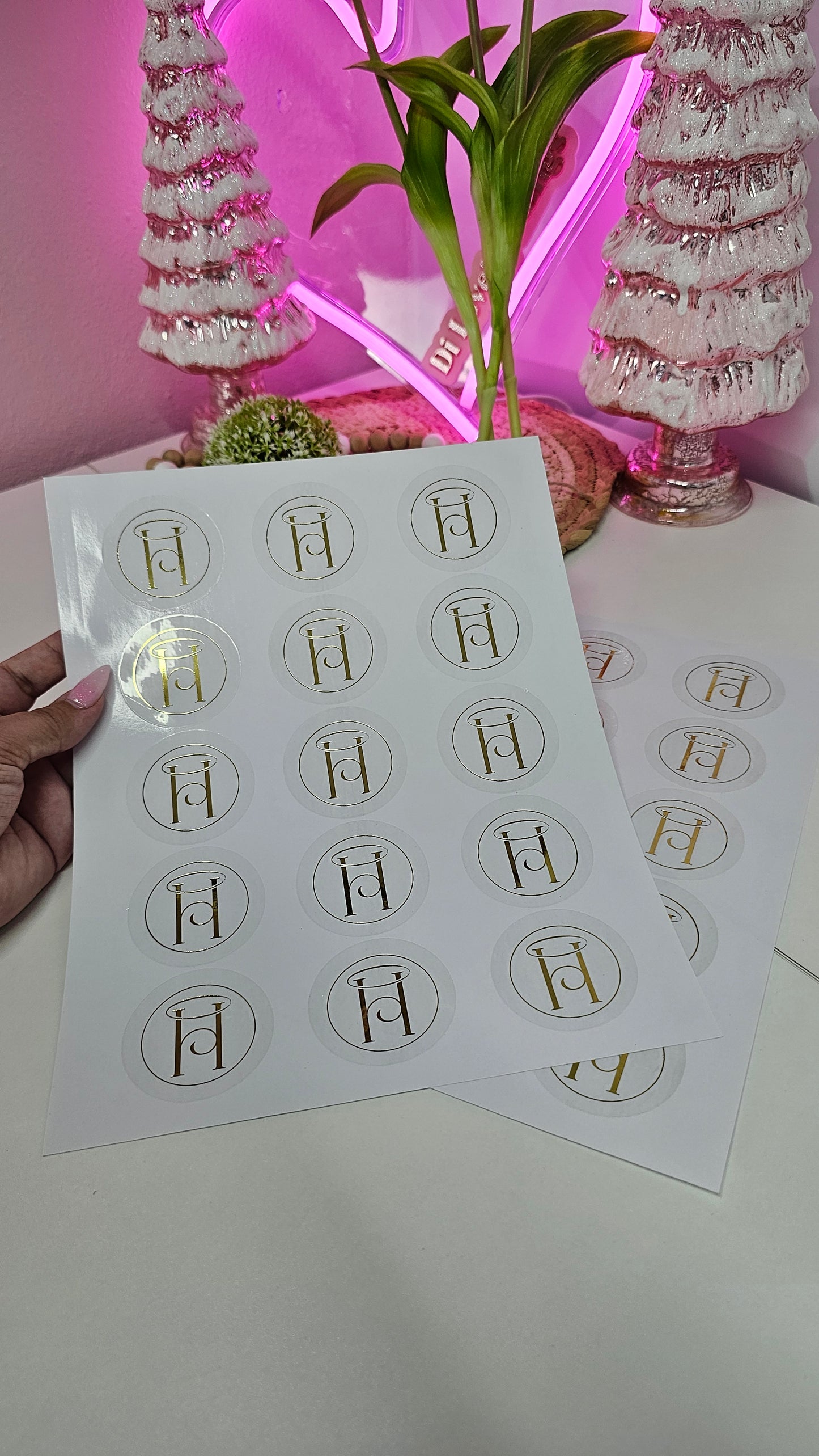 Clear Sticker with Gold Effect