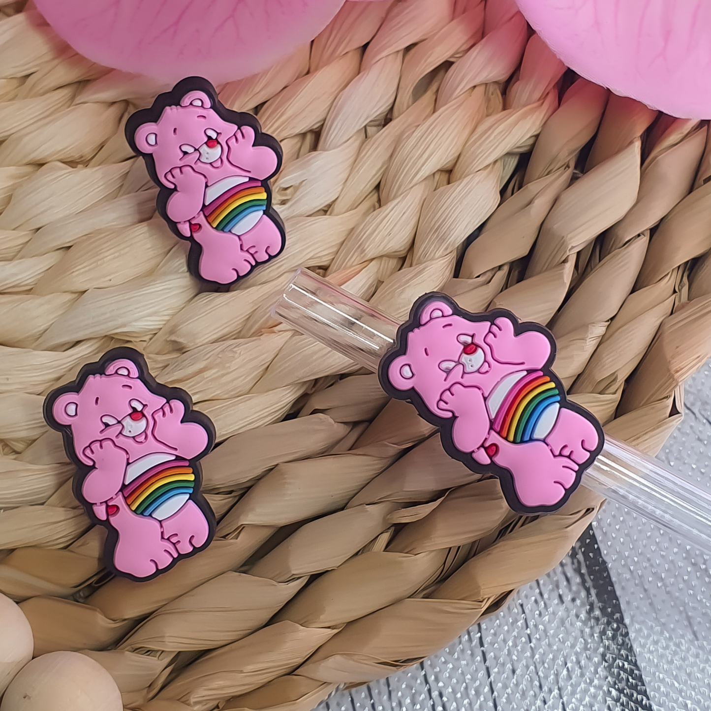 Pink Bear / Straw Toppers