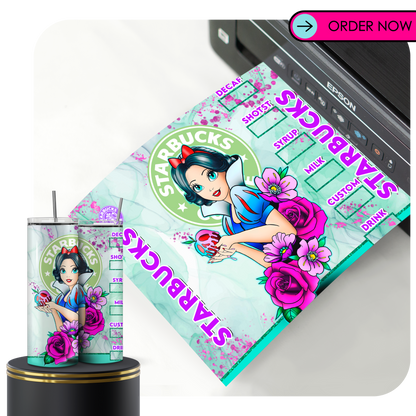 ST28 / Snow princess Sublimation Transfers for Tumblers 20oz