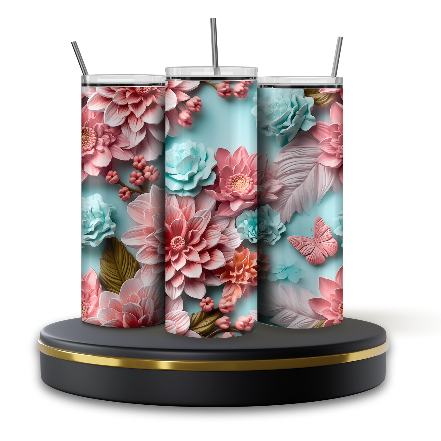 Flores de aguamarina modelo 3d